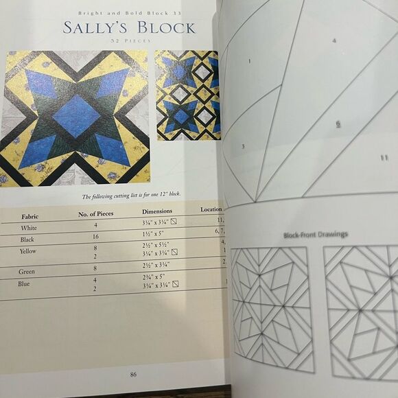 40 Bright & Bold Paper Pieced Blocks 12 inch designs Carol Doak Quilt Book - Picture 7 of 11